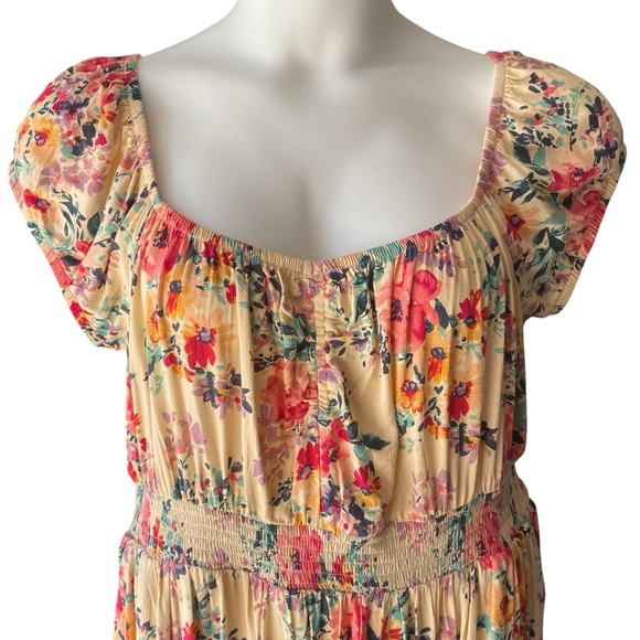 Torrid Mini Lenny Smocked Dress Multi Floral Womens Size 2X Cottagecore Boho NWT - Picture 3 of 12